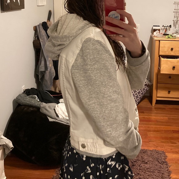 Dex white jean jacket hoodie - Picture 2 of 3